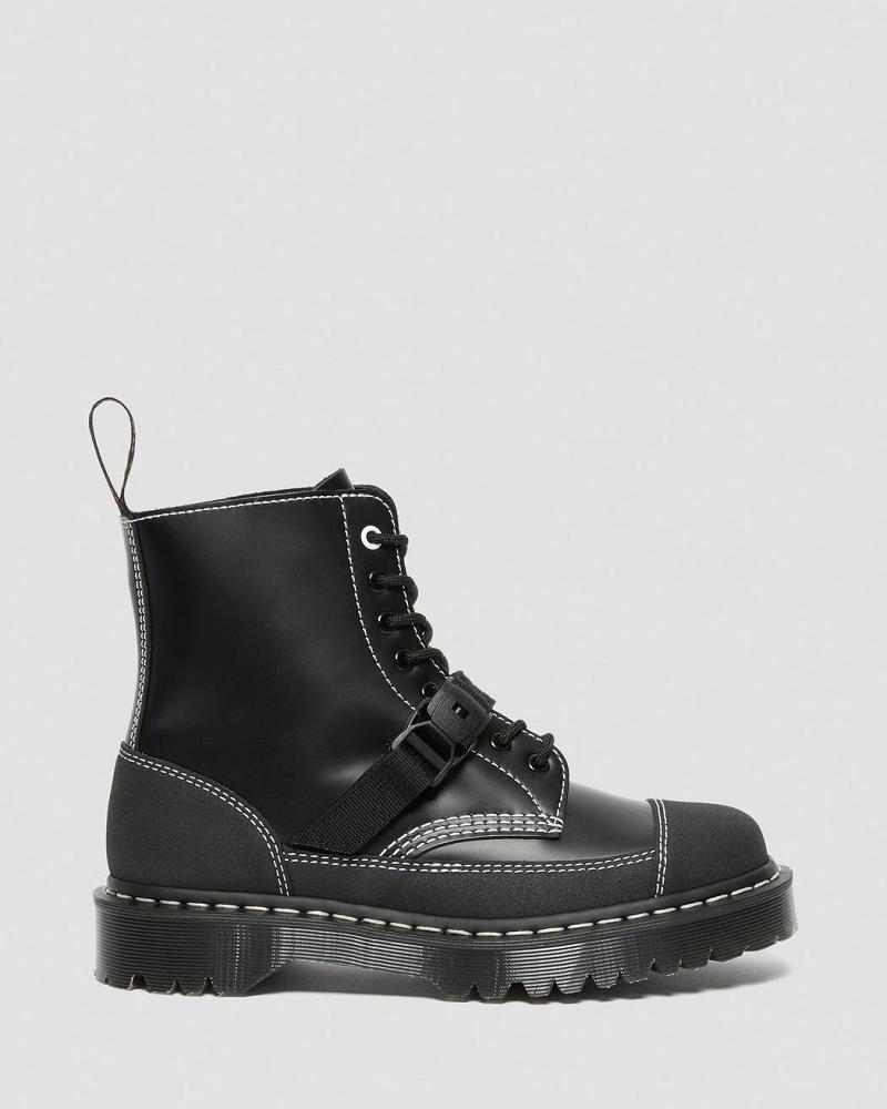 Black Men's Dr Martens 1460 Tech Made in England Leather Lace Up Boots | CA 538XYU